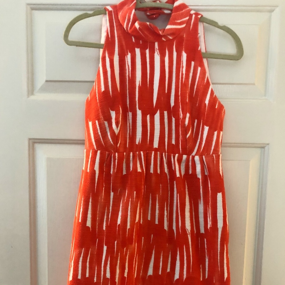 High Neck Orange Milly Dress